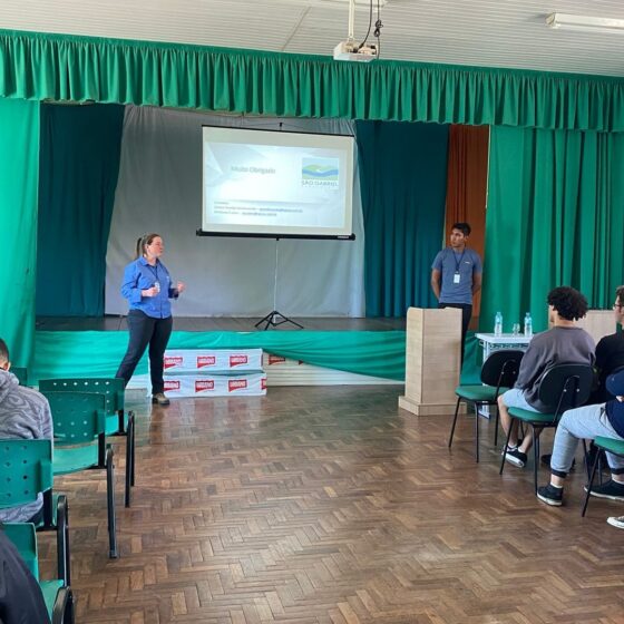 São Gabriel Saneamento palestra para alunos da Escola Dr. Fernando Abbott.